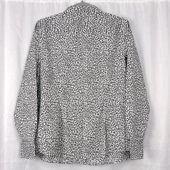 Talbots New Women’s 14 Ditsy Cheetah Non-iron Long Sleeve Button Up Shirt - Picture 2 of 7